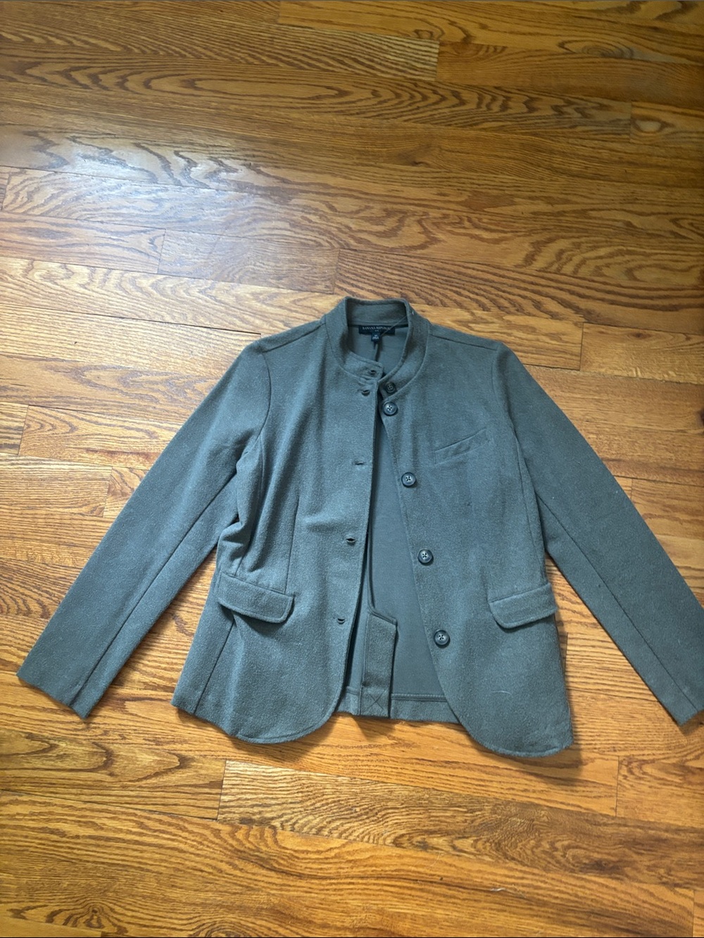 Banana Republic Olive Green Button-Front Blazer